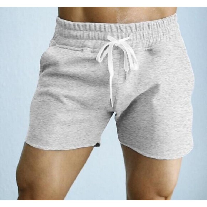 Men's Athletic Shorts Active Shorts Sweatpants Running Shorts Drawstring Solid Colored Outdoor Sports Short Daily Weekend Cotton Sporty Slim Black Army Green4