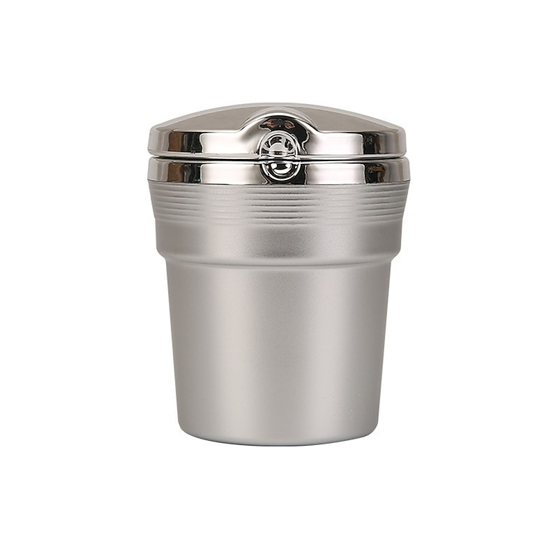 Car Ashtray Portable Detachable Stainless Auto Vehicle Cigarette Ashtray Ash with Blue LED Light Indicator Smokeless for Car Cup Holder Home Office Car Interior Accessories 1PCS2