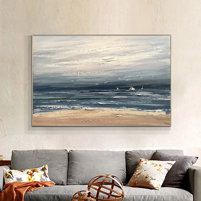 Oil Painting Handmade Hand Painted Wall Art Modern Abstract Beach Seascape Home Decoration Decor Rolled Canvas No Frame Unstretched