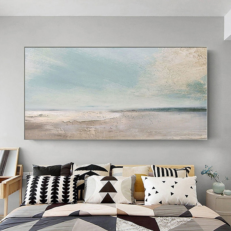 Handmade Oil Painting Canvas Wall Art Decoration Abstract Seascape Painting Beach Ocean for Home Decor Rolled Frameless Unstretched Painting3