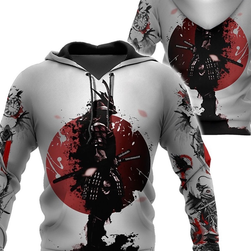 Men's Graphic Viking Warrior Armor Viking Hoodie Hoodies Sweatshirt Sportswear Casual Long Sleeve Hooded Casual Daily Holiday Gray Lace up Spring &  Fall Designer2