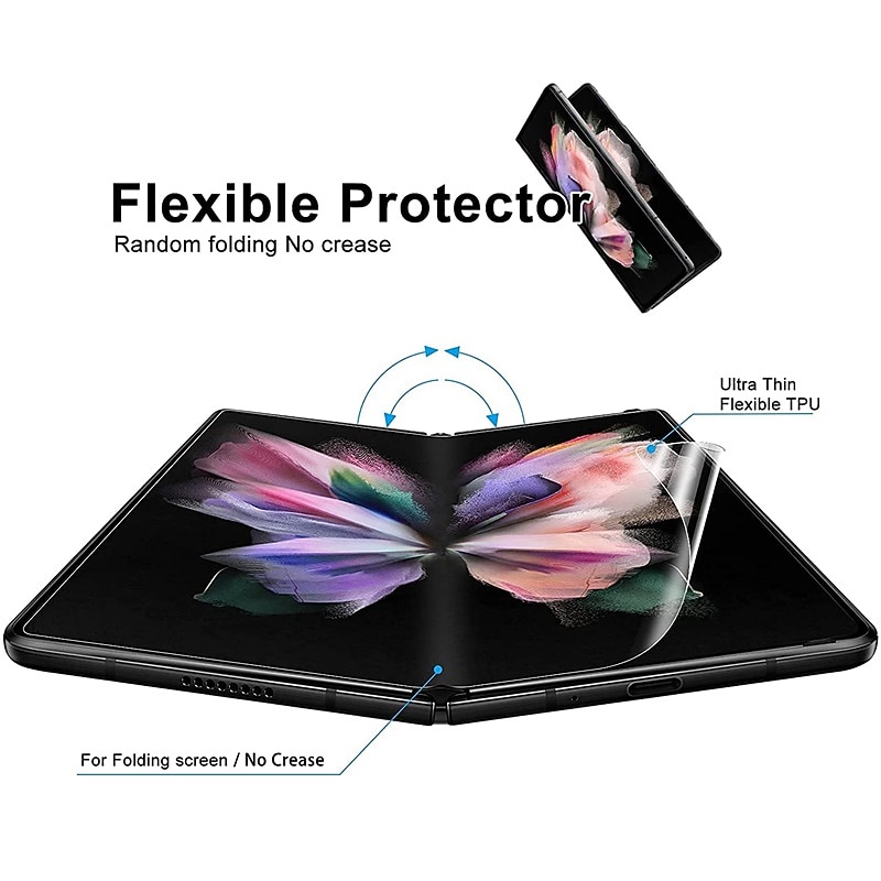 2 Sets Screen Protector For Samsung Galaxy Z Fold 7 Z Fold 6 Z Fold 5 Z Fold 4 Z Fold 2 TPU Hydrogel 9H Hardness Self-healing Anti-Fingerprint High Definition Ultra Thin2