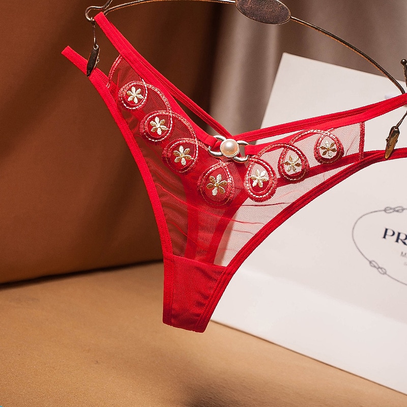 Women's Panties 1 PC Pure Color Fashion Sexy Nylon Mesh Home Outfits2