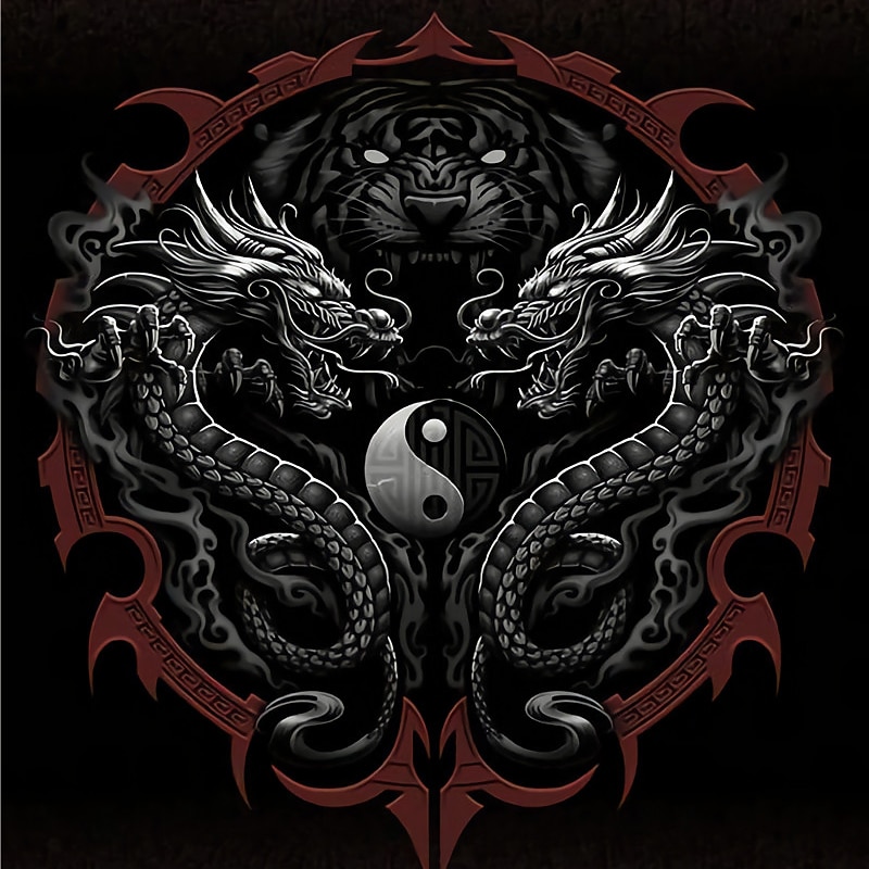 Men's Dragon Gossip T Shirt Short Sleeve T shirt 3D Print Crew Neck Shirt Sports Fashion Sportswear Outdoor Vacation Street Black Summer Spring Clothing Apparel S M L XL XXL XXXL 4XL3