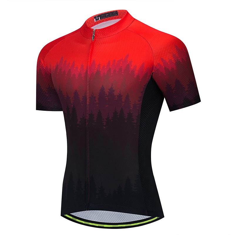 Men's Cycling Jersey Tree Short Sleeve Bike Top with 3 Rear Pockets Mountain Bike MTB Road Bike Cycling Quick Dry Reflective Strips Back Pocket Moisture Wicking Sports Yellow Red Green Clothing2