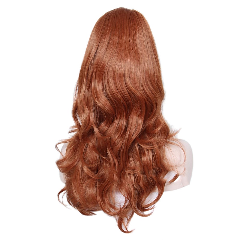 Long Wavy Red Copper Wig Large Honeycomb Wig for 50s 80s Clothing Halloween Wigs2