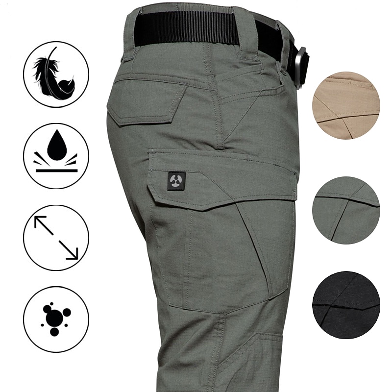 Men's Hunting Pants Tactical Pants Waterproof Ripstop Windproof Multi-Pockets Spring Summer Winter Cotton Bottoms for Hunting Hiking Camping Green Black khaki S M L XL XXL / Combat