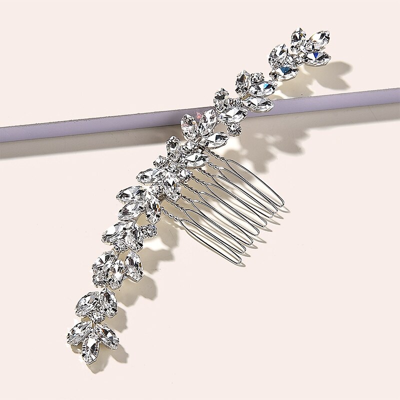 Hair Combs Headdress Headpiece Alloy Wedding Special Occasion Wedding Bridal With Crystals / Rhinestones Headpiece Headwear4
