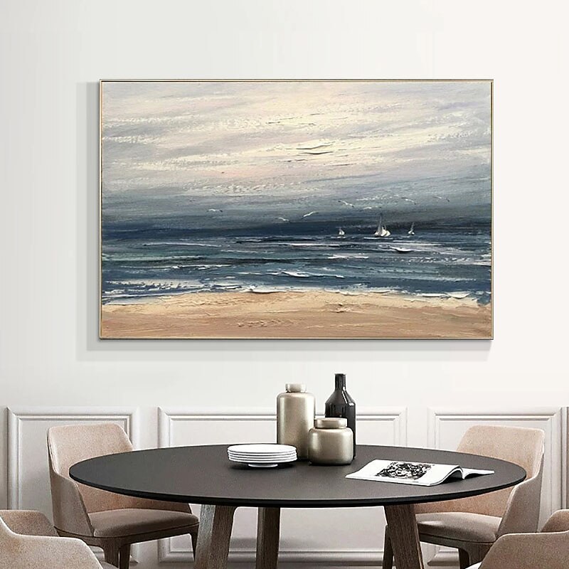 Oil Painting Handmade Hand Painted Wall Art Modern Abstract Beach Seascape Home Decoration Decor Rolled Canvas No Frame Unstretched3
