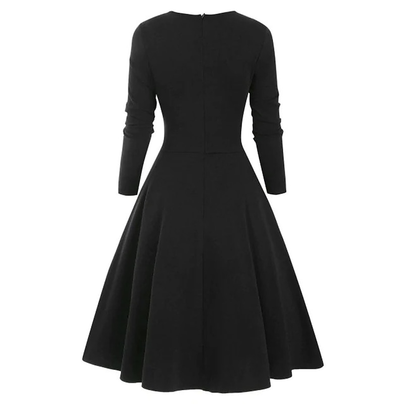 Retro Vintage 1950s Cocktail Dress Midi Swing Dress Flare Dress Christmas Party Dress Tartan Check Fancy Dress Women's Christmas Carnival Masquerade Event / Party Retro Theme Party Festival Adults'3