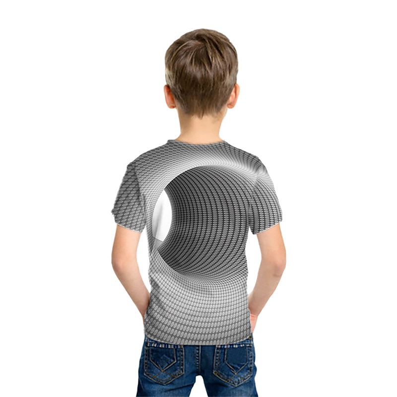 Boys 3D Optical Illusion T shirt Short Sleeve 3D Print Summer Spring Active Sports Fashion Kids 3-12 Years Outdoor Daily Indoor Regular Fit2