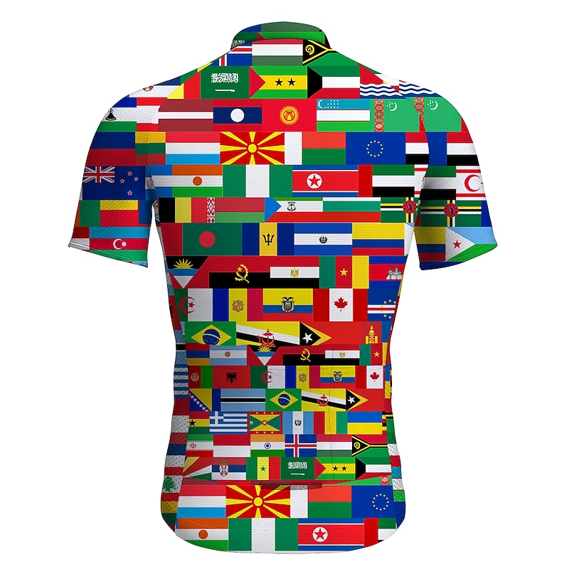 Men's Cycling Jersey National Flag Short Sleeve Bike Jersey Top with 3 Rear Pockets Mountain Bike MTB Road Bike Cycling Quick Dry Reflective Strips Back Pocket Moisture Wicking Sports Red Green2