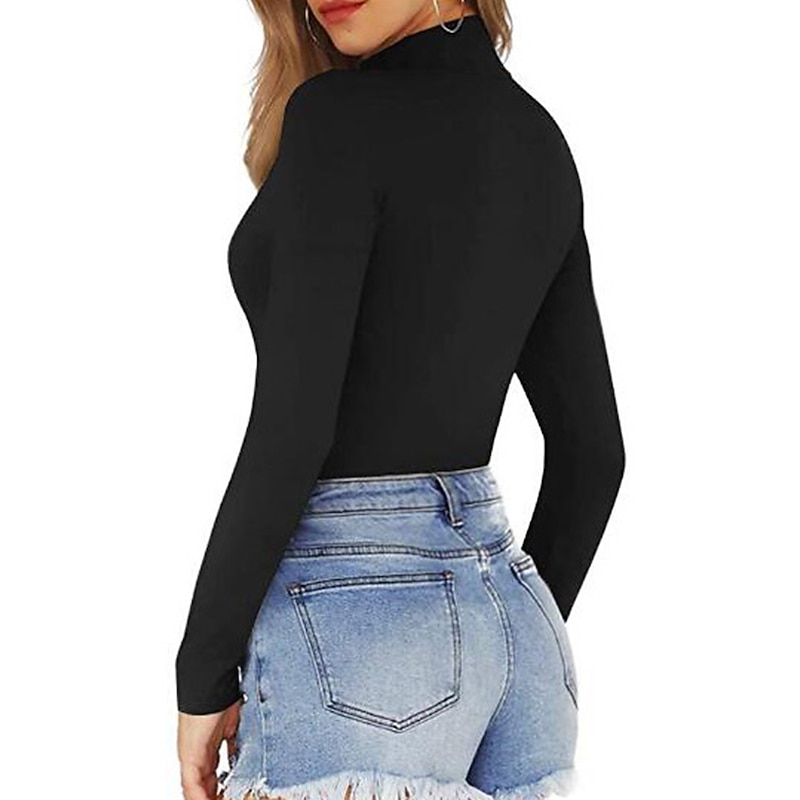 Women's Rash guard Swimsuit Breathable Quick Dry Lightweight Long Sleeve Bodysuit Bathing Suit Swimming Surfing Beach Water Sports Solid Colored Autumn / Fall Spring Summer4