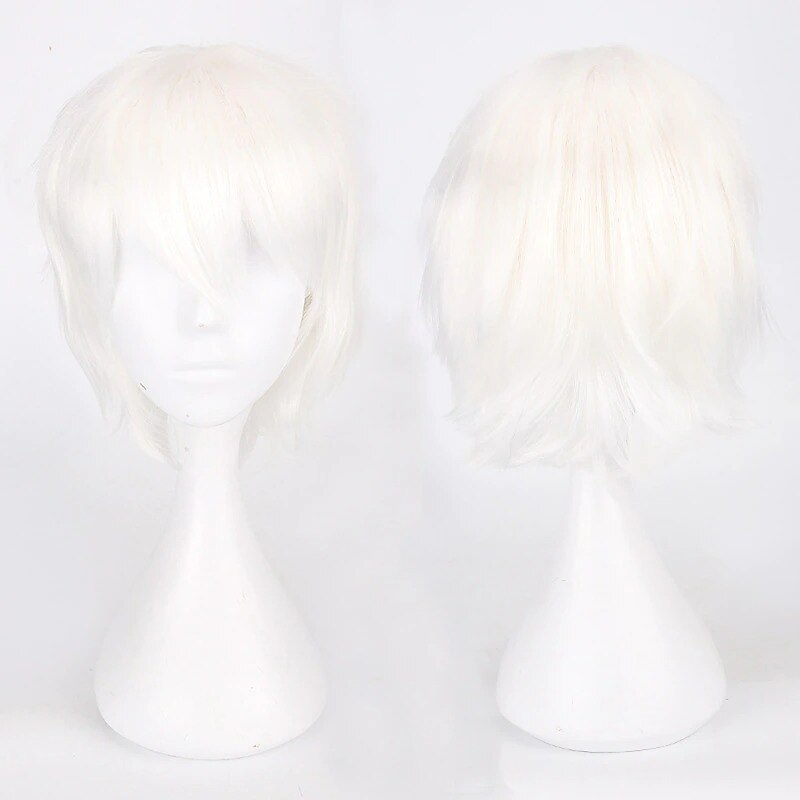 Cosplay Wigs For Men And Women Heat Resistant Fiber Anime Wig 12Inch Halloween Wigs2