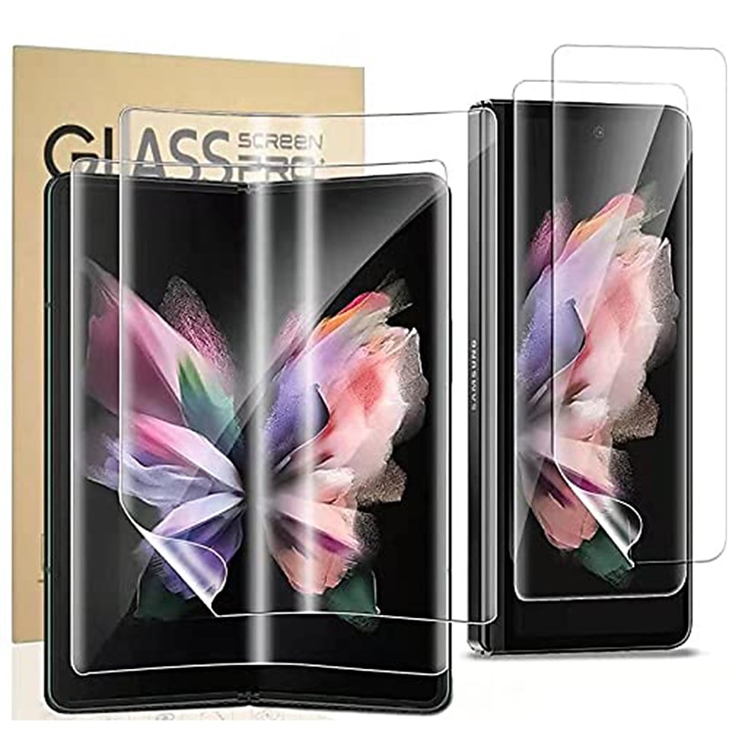 2 Sets Screen Protector For Samsung Galaxy Z Fold 7 Z Fold 6 Z Fold 5 Z Fold 4 Z Fold 2 TPU Hydrogel 9H Hardness Self-healing Anti-Fingerprint High Definition Ultra Thin