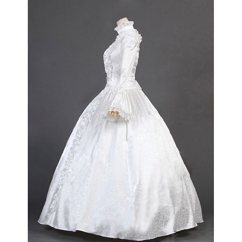 Floral Style Princess Cocktail Dress Maxi Dress Normal Juliet Sleeve Princess Plus Size Bridal Lace Princess Square Neck Fancy Dress All Carnival Masquerade Saint Patrick's Day Wedding Party Stage3