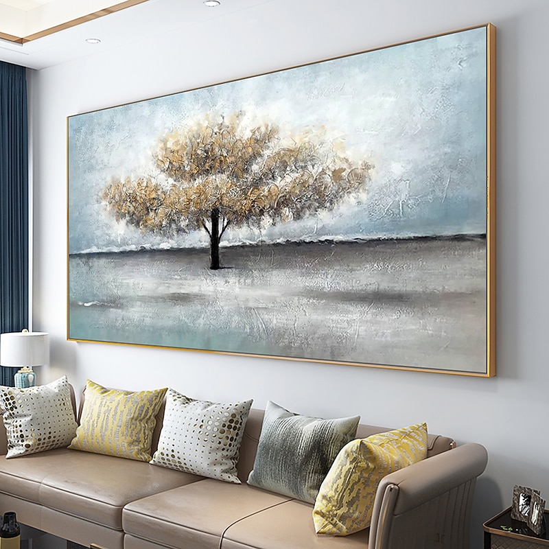Mintura Handmade Oil Painting On Canvas Wall Art Decoration Modern Abstract Tree Picture For Home Decor Rolled Frameless Unstretched Painting2