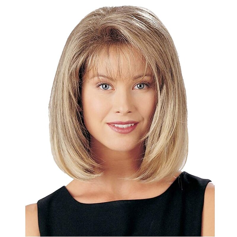 Synthetic Wig Curly With Bangs Machine Made Wig Short A1 Synthetic Hair Women's Cosplay Soft Fashion Blonde / Daily Wear / Party / Evening / Daily