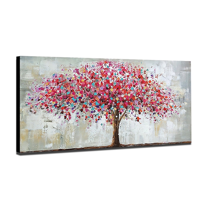 Mintura Handmade Oil Painting On Canvas Wall Art Decoration Modern Abstract Red Tree Picture For Home Decor Rolled Frameless Unstretched Painting3
