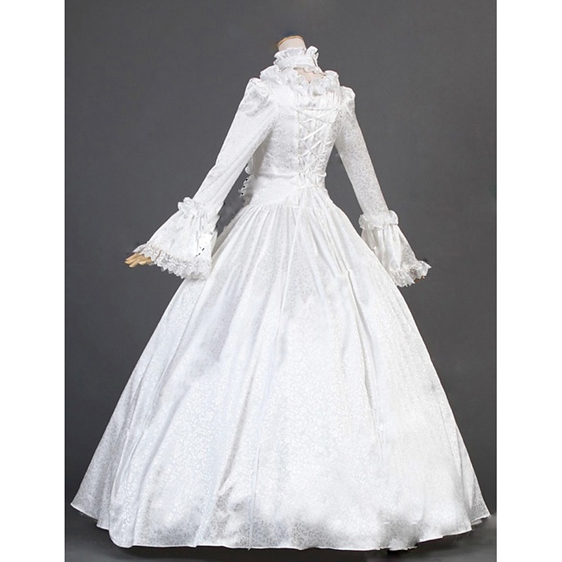 Floral Style Princess Cocktail Dress Maxi Dress Normal Juliet Sleeve Princess Plus Size Bridal Lace Princess Square Neck Fancy Dress All Carnival Masquerade Saint Patrick's Day Wedding Party Stage2