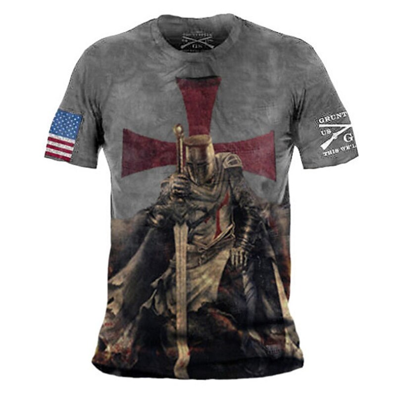 The Last Templar Crusader Knights Templar Crusader T-shirt Cartoon Manga Anime 3D Retro Graphic For Couple's Men's Women's Adults' 3D Print3