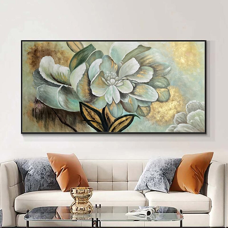 Mintura Handmade Oil Painting On Canvas Wall Art Decoration Modern Abstract Flower Picture For Home Decor Rolled Frameless Unstretched Painting4