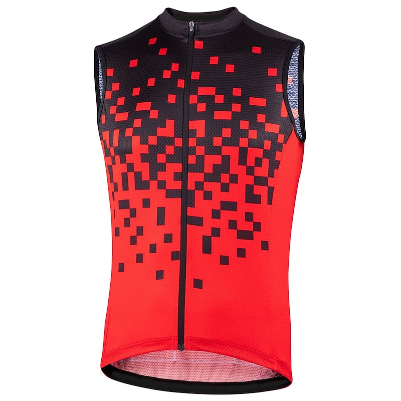 Men's Cycling Vest Sleeveless Mountain Bike MTB Road Bike Cycling Yellow Red Sky Blue Bike Breathable Quick Dry Reflective Strips Polyester Spandex Sports Geometric Clothing Apparel