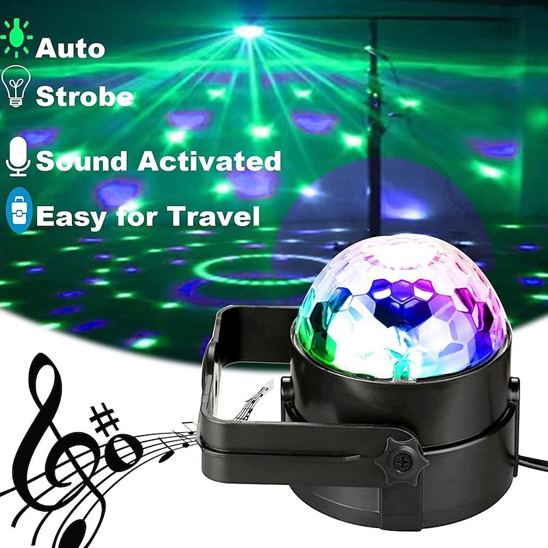 Party Disco Ball Lights, Party Lights Indoor Sound Activated RGB Strobe Lights with Remote, 7 Colors DJ Stage Lights for Home, Parties, Weddings & Dance Clubs4