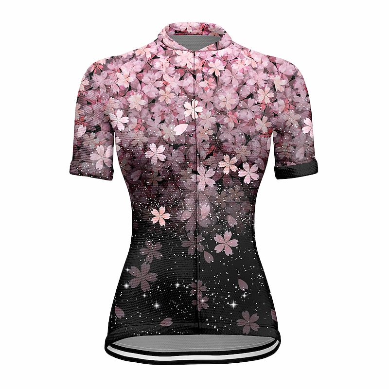 Women's Cycling Jersey Floral Botanical Short Sleeve Bike Top with 3 Rear Pockets Mountain Bike MTB Road Bike Cycling Quick Dry Reflective Strips Back Pocket Moisture Wicking Sports Yellow Pink Blue3