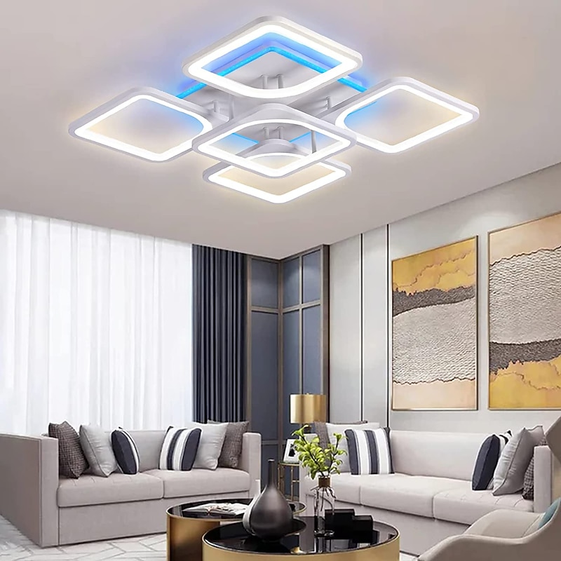 Dimmable Acrylic Ceiling Light LED 5 Head 8 Head Ceiling Lamp with Background Light APP Bluetooth Connection / Remote Control Suitable for Bedroom Living Room Office Children's Room4