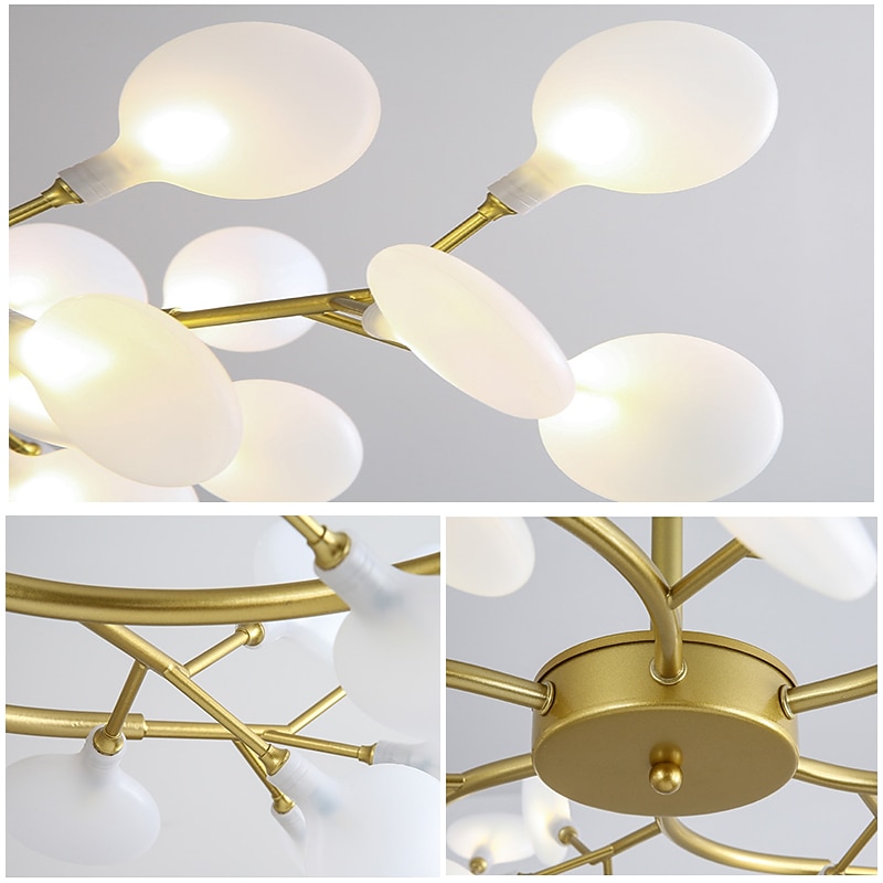 LED Pendant Light Chandelier Black Gold 18/30/36/45/54 Heads Sputnik Design Metal Sputnik Painted Finishes Contemporary Nordic Style 110-240V3