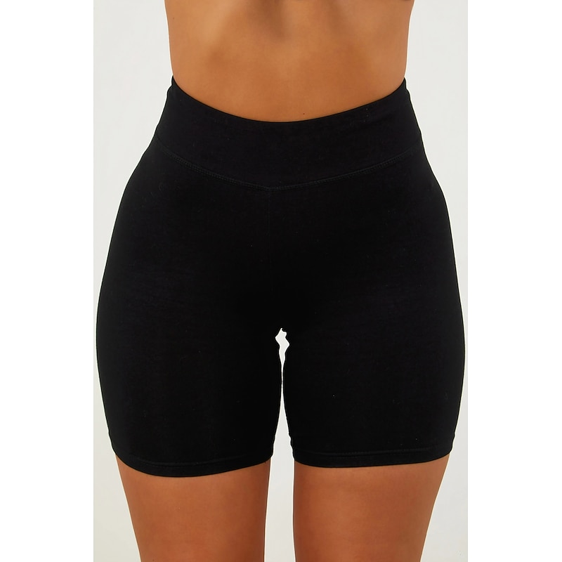 Women's Shorts Leggings Solid Color Short Black Spring & Summer Home Outfits