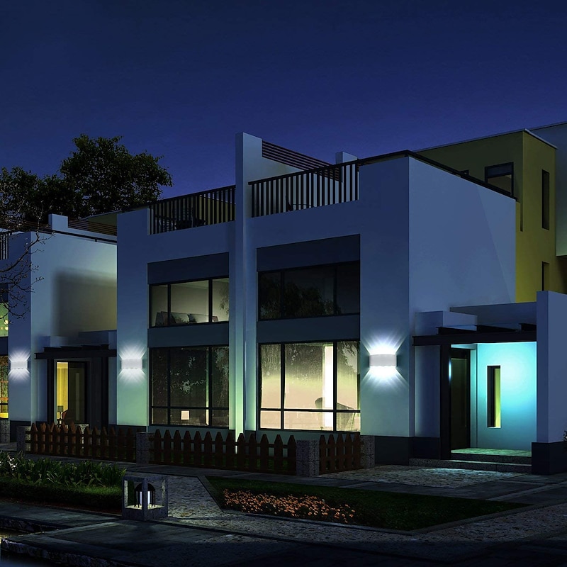 Outdoor LED Wall Light Waterproof IP65 8W Up and Down Lighting Indoor Double-Head Curved Wall Lamp Modern Bedroom Lamp AC85-265V2