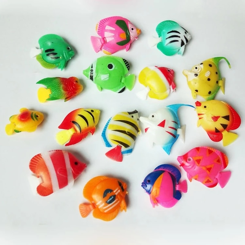 10pcs/50pcs Plastic Small Fake Tropical Fish for Aquarium Simulated Vivid Landscape Decoration Floating Artificial Fish Tropical Fish4