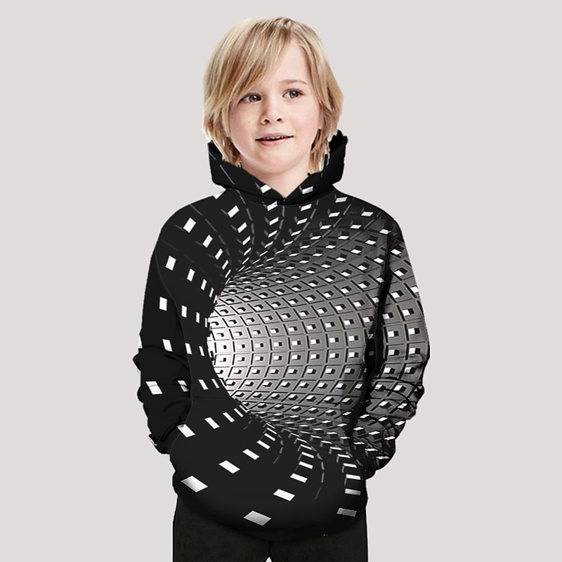 Boys 3D Geometric Hoodie Long Sleeve 3D Print Spring Winter Active Basic Kids Toddler Daily2