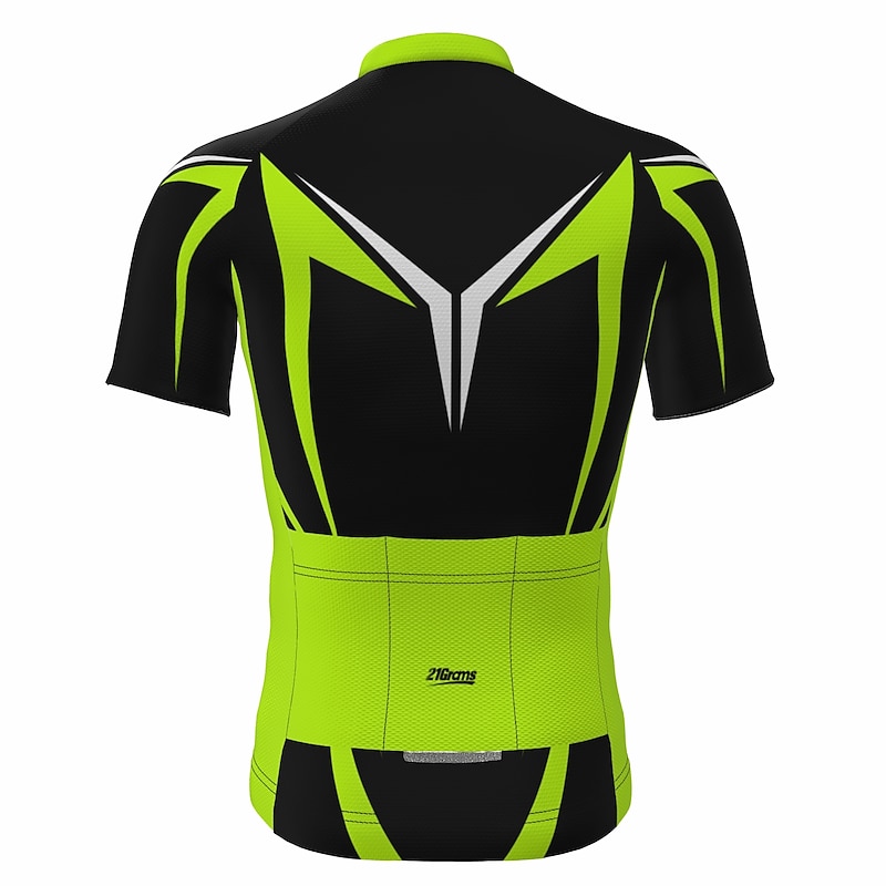Men's Cycling Jersey Geometric Short Sleeve Bike Jersey Top with 3 Rear Pockets Mountain Bike MTB Road Bike Cycling Quick Dry Reflective Strips Back Pocket Moisture Wicking Sports Black Yellow Red3