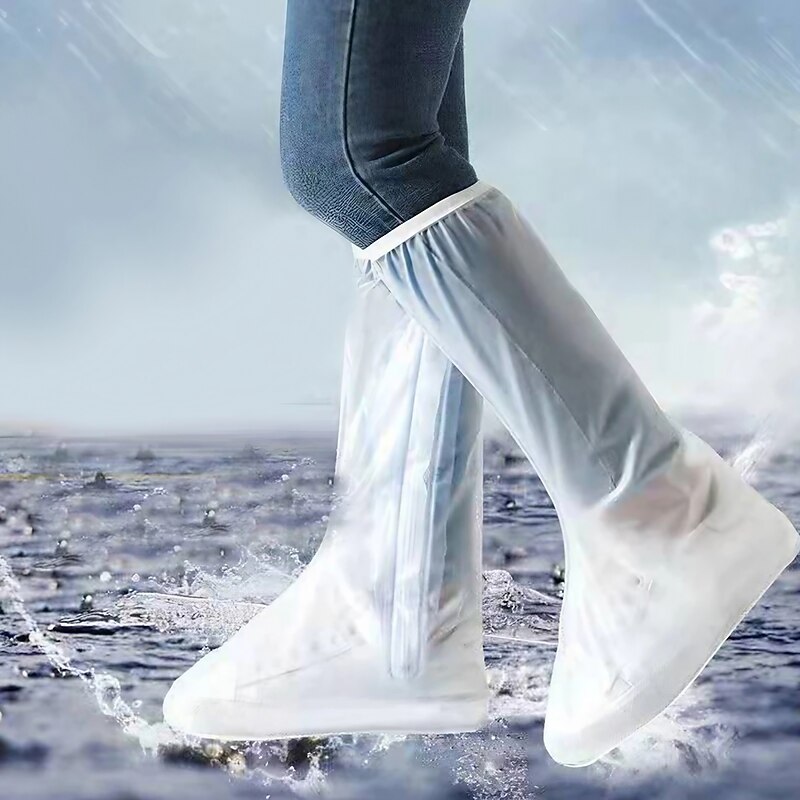 Clear Water Proof Shoe Cover Long Length Slip-resistant Zipper Rain Boots Overshoes Waterproof Rainy Days Useful Tools