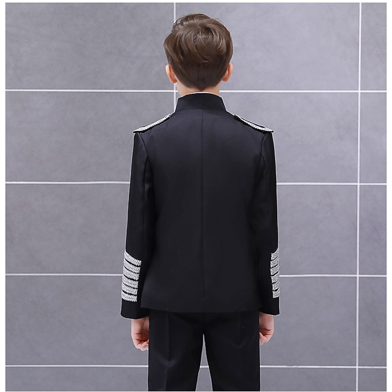 Retro Vintage Rococo Medieval Coat Suit Trousers Circus Jacket Prince Aristocrat Fancy Dress Boys' Birthday Party / Evening Prom Kid's Coat Pants4