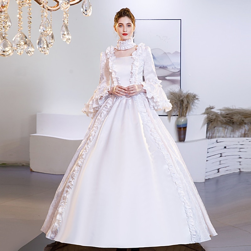 Cinderella Maria Antonietta Retro Vintage Rococo Victorian Renaissance 18th Century Princess Colonial Period Dress Women's Jacquard Costume Vintage Cosplay Performance Wedding Party 3/4-Length Sleeve3