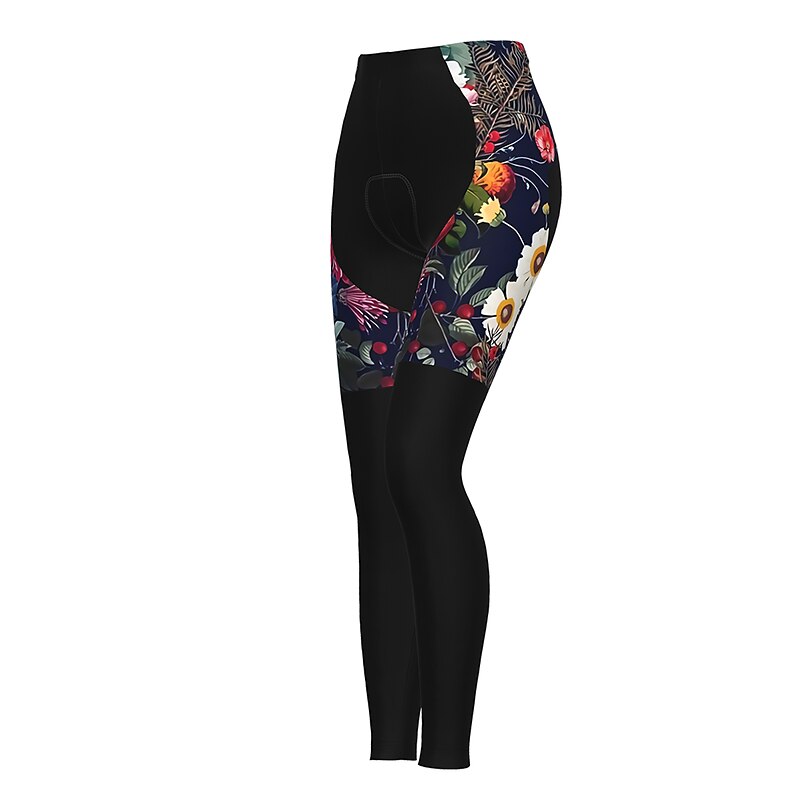 Women's Graphic Patterned Floral Botanical Ugly Christmas Cycling Tights Bike Pants Tights Mountain Bike MTB Road Bike Cycling Sports Thermal Warm 3D Pad Quick Dry Reflective Strips Black Red2