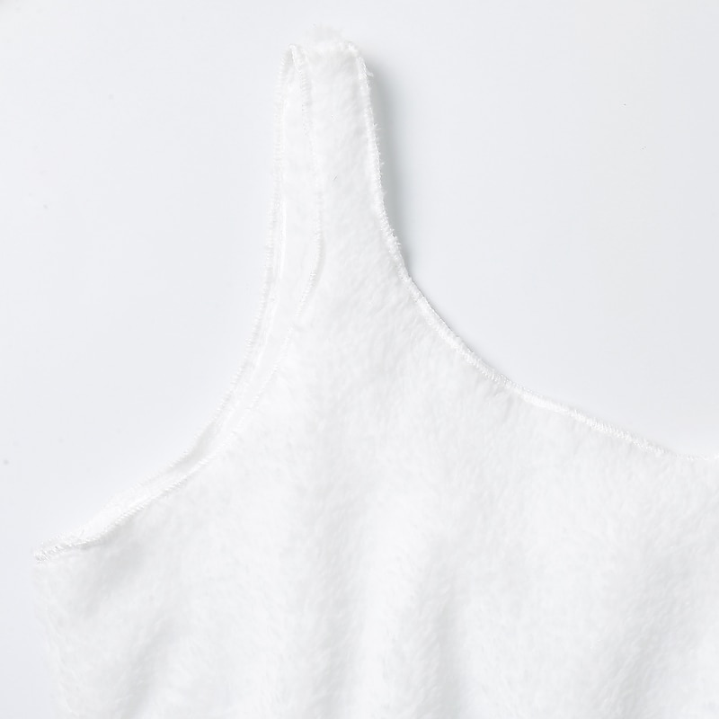 Women's Hooded Pajama Sets 3 Pieces Fluffy Fleece Long Sleeves Coat Shorts Vest for Winter Gift for Valentine's Day2