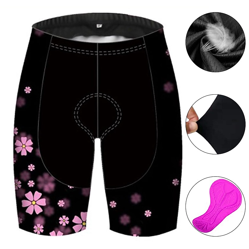 Women's Graphic Patterned Floral Botanical Flower Cycling Road Shorts Cycling Shorts Bike Shorts Bike Shorts Pants Race Fit Mountain Bike MTB Road Bike Cycling Sports 3D Pad Quick Dry Ultraviolet
