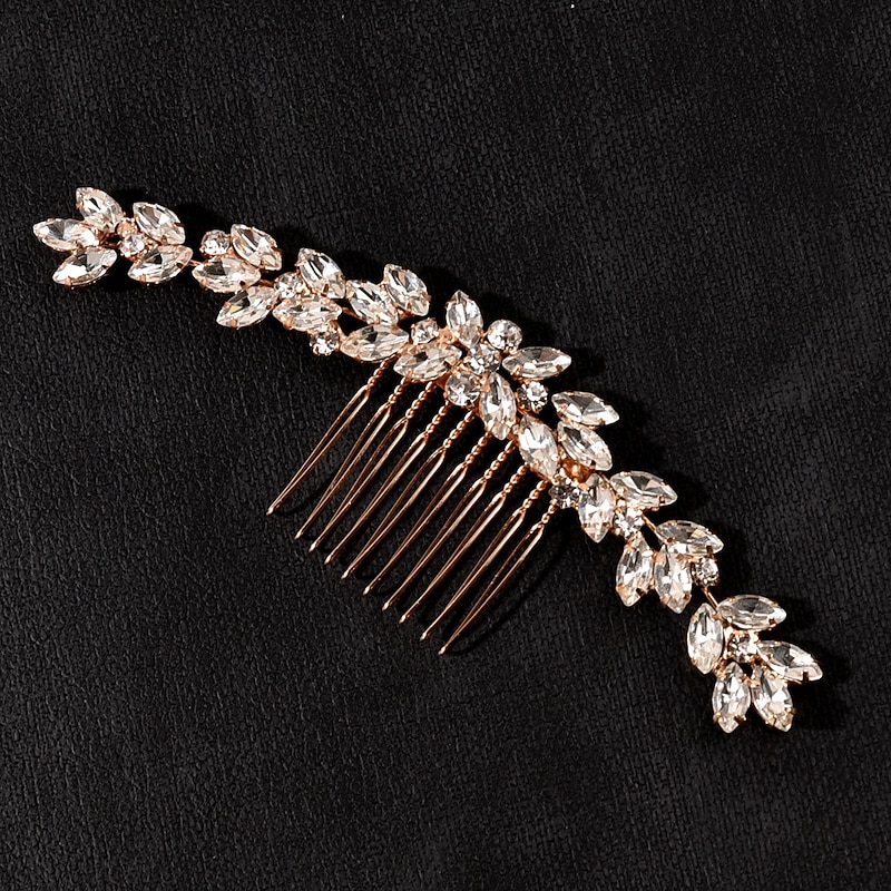 Hair Combs Headdress Headpiece Alloy Wedding Special Occasion Wedding Bridal With Crystals / Rhinestones Headpiece Headwear2