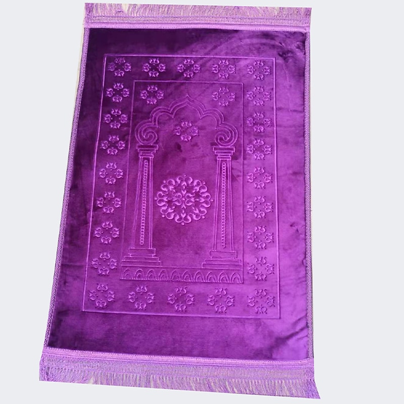 Muslim Prayer Rug Thick, Islamic, Soft Velvet Mat Ramadan Eid Gift, for Women Man Kids Meditation Turkish African, Soft Luxury Great for Knees and Forehead3