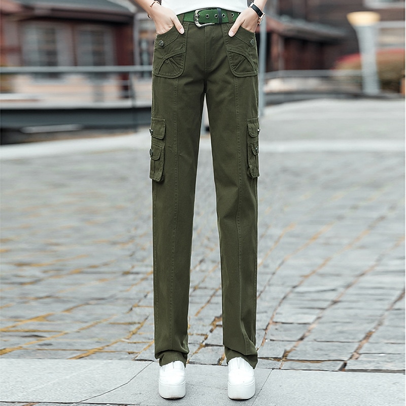 Women's Cargo Pants Hiking Pants Trousers Tactical Pants Military Summer Outdoor Ripstop Quick Dry Multi Pockets Lightweight Pants / Trousers Bottoms Army gray Black Cotton Climbing Camping / Hiking4