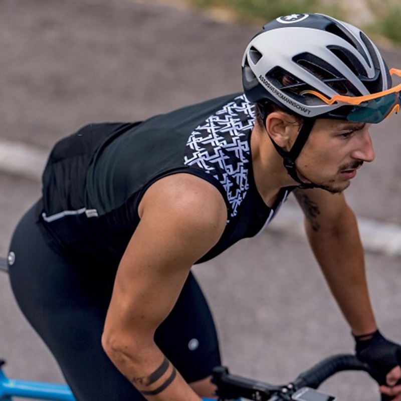 Men's Cycling Jersey Graphic Sleeveless Bike Top with 3 Rear Pockets Mountain Bike MTB Road Bike Cycling Quick Dry Reflective Strips Back Pocket Moisture Wicking Sports Black White Clothing Apparel3