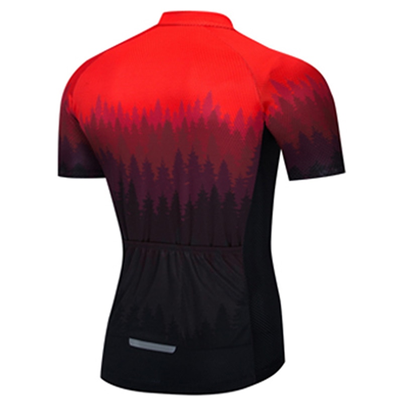 Men's Cycling Jersey Tree Short Sleeve Bike Top with 3 Rear Pockets Mountain Bike MTB Road Bike Cycling Quick Dry Reflective Strips Back Pocket Moisture Wicking Sports Yellow Red Green Clothing3