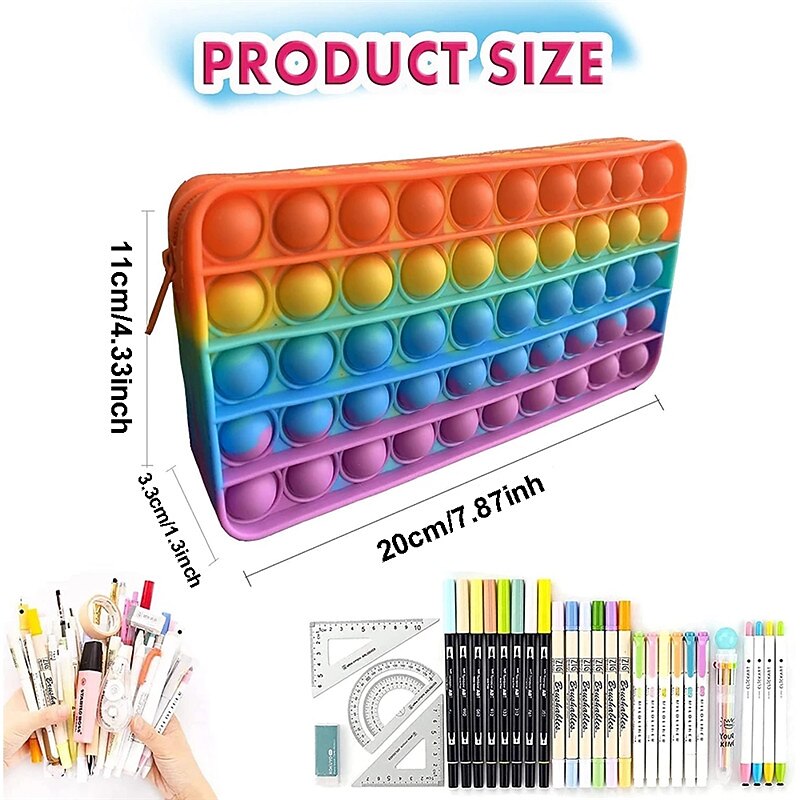 Pop Pencil Case Pop Bubble Simple Fidget Bag Stationery Storage Bag Decompression Toy Portable for School Home College Office4
