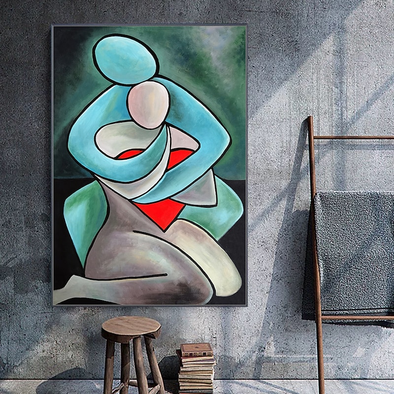 Mintura Handmade Oil Painting On Canvas Wall Art Decoration Modern Abstract Figure Picture For Home Decor Rolled Frameless Unstretched Painting