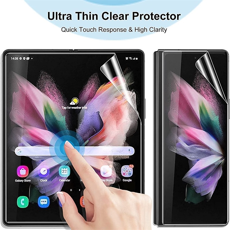 2 Sets Screen Protector For Samsung Galaxy Z Fold 7 Z Fold 6 Z Fold 5 Z Fold 4 Z Fold 2 TPU Hydrogel 9H Hardness Self-healing Anti-Fingerprint High Definition Ultra Thin4